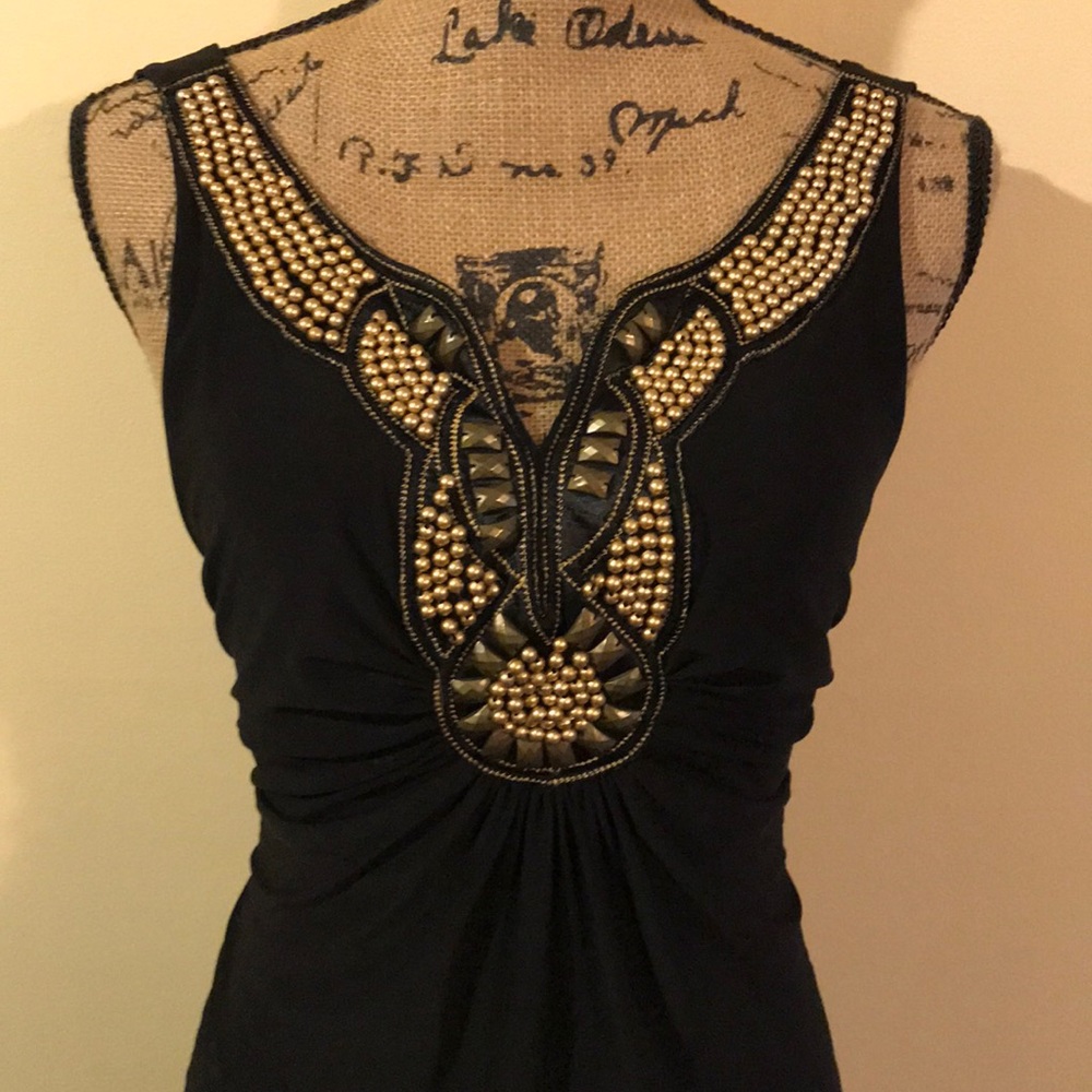 Black with gold maxi dress